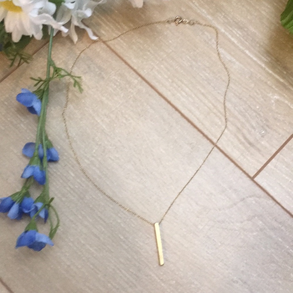 Gorgeous Gold Plated Vertical Bar Necklace